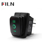 on off on KCD4 IP67 Waterproof Sealed Rocker Switch 3 Way 6 Pins Heavy Duty DPDT Switch Momentary on 30A 250v 12V 220V with Lamp