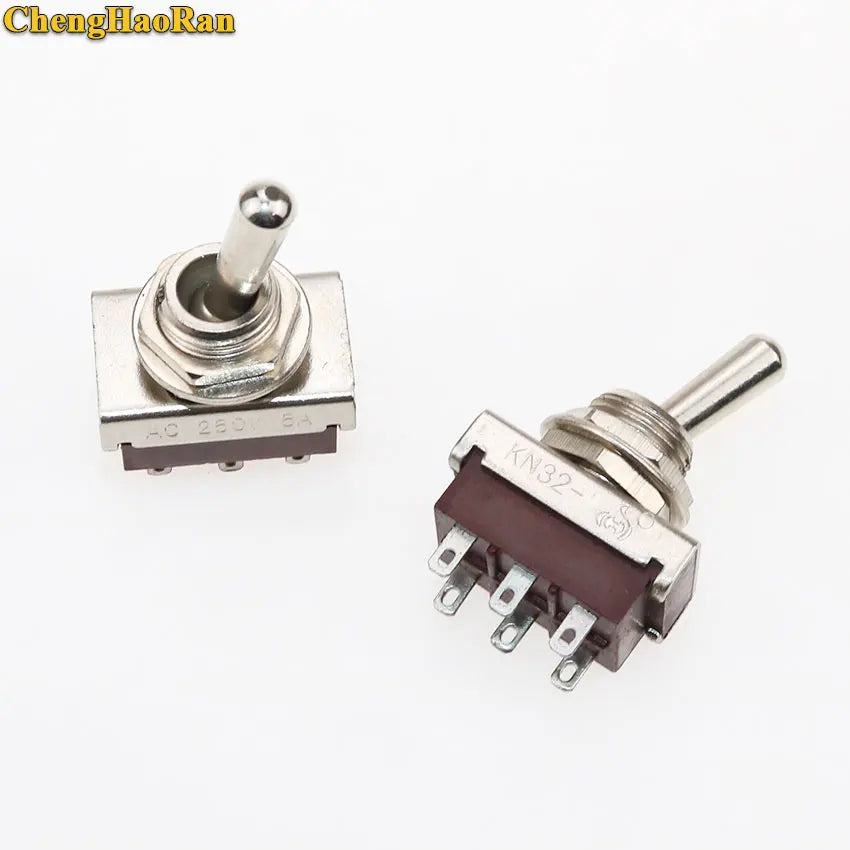 ChengHaoRan 1pcs KN32 Toggle Switch and Rocker Switch ON-ON 6 Pin 2 Way DPDT 5A AC 250V