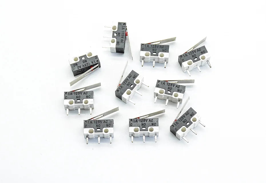 10pcs  3Pins Long handle Roller Lever Arm SPDT 12* 6 *6mm TIAIHUA Mous  Switch 1A 125V AC Micro Limit Switch