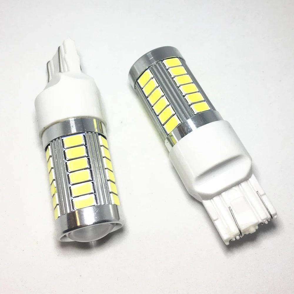 1PCS T20 7440 W21W WY21W led White Auto Reverse Lamps Car Yellow 33 smd 5730 5630 LED Amber Turn Signal Bulb Red Brake light 12V