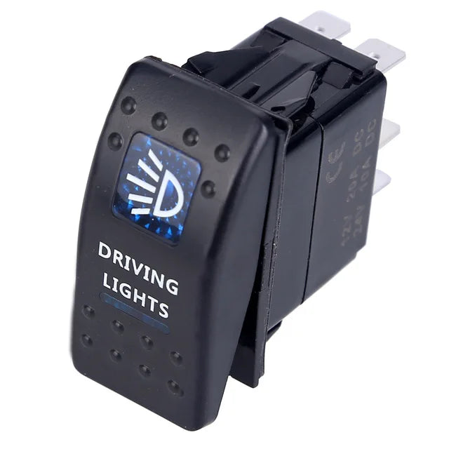 5pin Car Switch Boat Truck Light Toggle Switch Waterproof 24V Bar Style Blue Toggle Rocker Reverse Rear Light Switch 12V