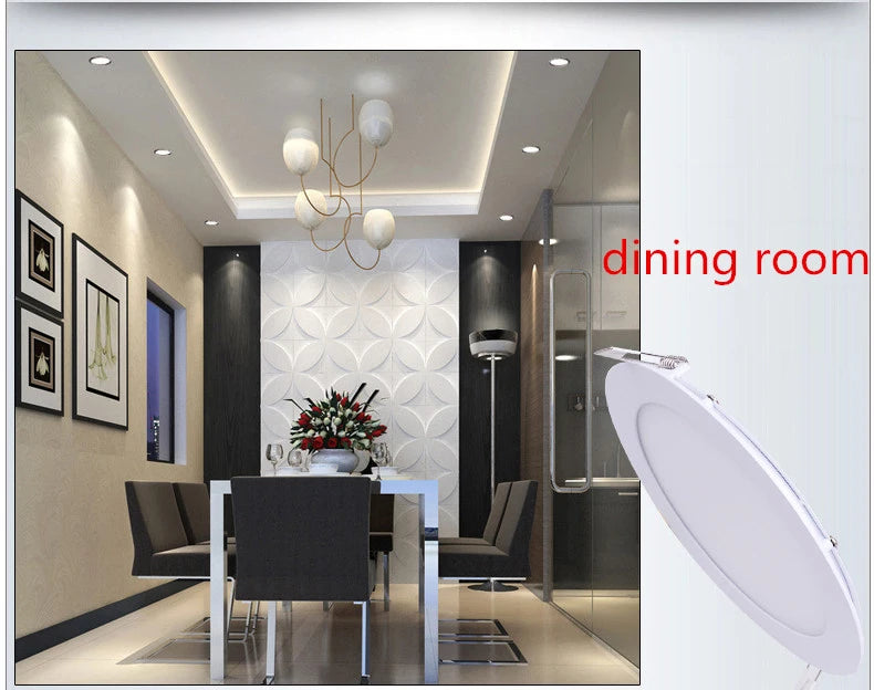 1X Ultra Thin Led Panel Downlight 3w 6w 9w 12w 15w 18w LED Round Ceiling Light Built-in AC85-265V LED Panel Light SMD2835