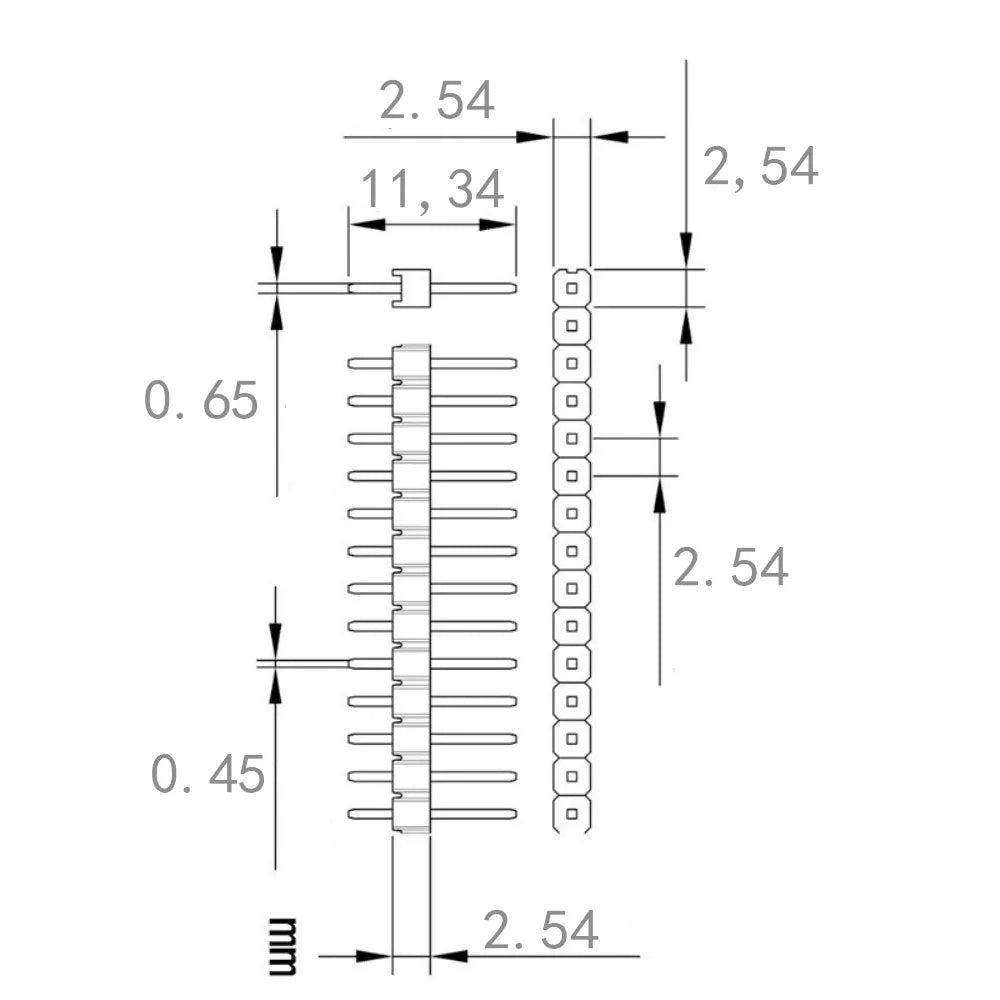 10pcs 40 Pin 1x40 Single Row Male and Female 2.54 Breakable Pin Header PCB JST Connector Strip for arduino DIY Kit
