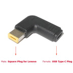 USB-C 3.1 Type C Female to Rectangle Male USB PD Emulator Trigger Angled DC Power Adapter Converter For Lenovo Thinkpad Laptop