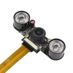 Raspberry Pi 5 Night Vision Camera Wide Angle Fisheye 5MP 1080P Camera with 2 Infrared IR LED Light for Raspberry Pi Zero / 2 W