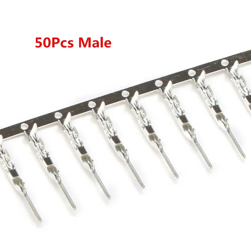 50pcs 2.54mm Dupont Connector Male/Female Pin Way Cable Plug 2/3/4/5 Pin Electrical Pin Jumper Header Housing Wire Connector Kit