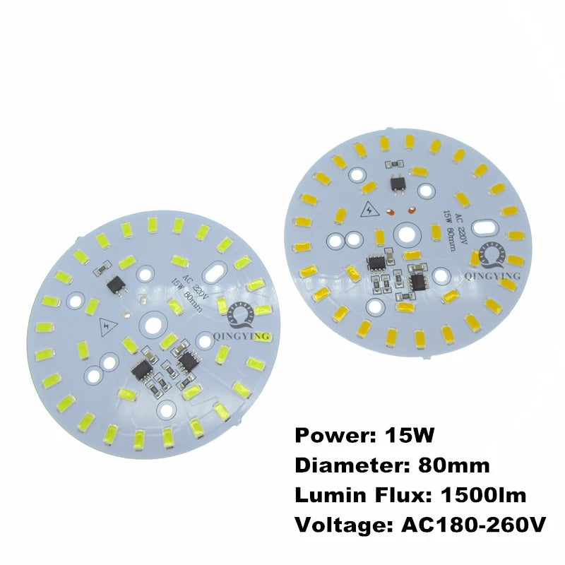 10pcs AC 220V LED PCB SMD5730 3W 5W 7W 10W 12W 15W 18W 24W Integrated IC Driver White/Warm White Light Source for LED Bulb