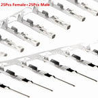 50pcs 2.54mm Dupont Connector Male/Female Pin Way Cable Plug 2/3/4/5 Pin Electrical Pin Jumper Header Housing Wire Connector Kit