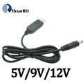 USB Power Boost Line DC 5V to 9V / 12V Step UP Module Converter Adapter Cable 2.1x5.5mm Plug