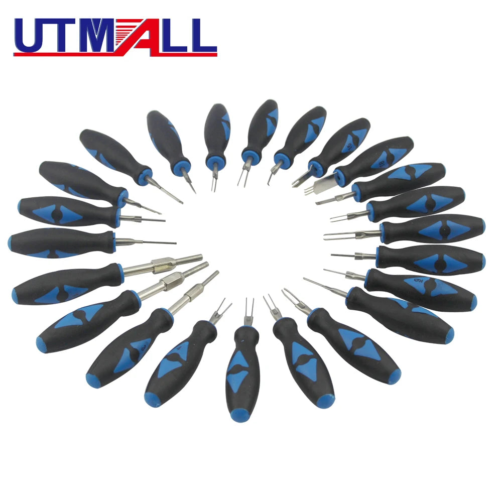 23Pcs Universal Automotive Terminal Release Removal Remover Tool Kit Car Electrical Wiring Crimp Connector Pin Extractor Kit