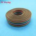 10meters/lot Ribbon Cable 16 WAY Flat Color Rainbow Ribbon Cable Wire Rainbow Cable 16P Ribbon Cable 1.27MM Pitch