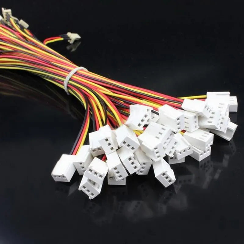 10pcs/20pcs 12V 3-Pin Male to 3-pin Female PC Fan Power Extension Lengthen Cable Fan Resistor Cable