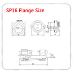 Waterproof Connector SP16 IP68 Cable Connector Plug & Socket Male and Female 2 3 4 5 6 7 8 9 Pin