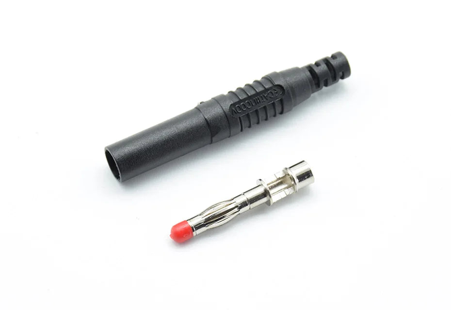 2 Pcs Straight Insulated Safety 4mm Male Banana Plug Wire Solder DIY Connectors Instrument test plug high current voltage gauge