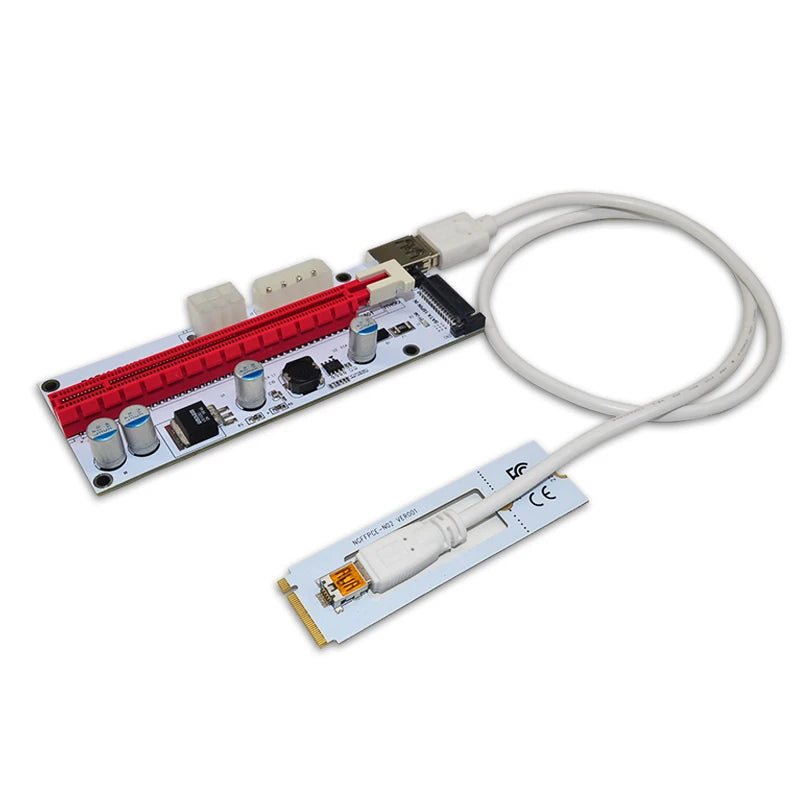 M.2 NGFF to PCI-E X16 Slot Transfer Card Mining m.2 Riser with sata 6pin 4pin molex Riser card raiser for Bitcoin mining