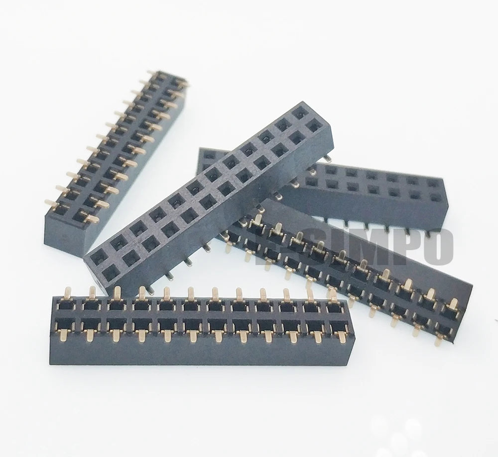 50pcs 2.54mm PH5.0 SMD 2X3/4/5/6/7/8/10/12/20P Plastic Height 5.0 Double Row Goldplated Rohs PCB Female Pin Header Connector