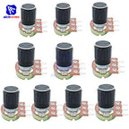 WH148 1K 2K 5K 10K 20K 50K 100K 250K 500K 1M Ω 3Pin Knurled Shaft Linear Taper Rotary Potentiometer Resistor w/Knob for Audrino