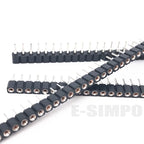 100Pcs 2.54mm Hole Female Header Round Pin Heade Straight Single/Double Row Optional 1x40P 2x40P PH3mm Single Row Gold-plated