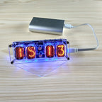 GHXAMP IN-12 Glow Tube 4-digit Clock Colorful LED Backlight DS3231 Nixie Clock IN-12B DC5V USB Electronic DIY