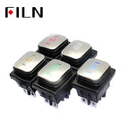 on off on KCD4 IP67 Waterproof Sealed Rocker Switch 3 Way 6 Pins Heavy Duty DPDT Switch Momentary on 30A 250v 12V 220V with Lamp