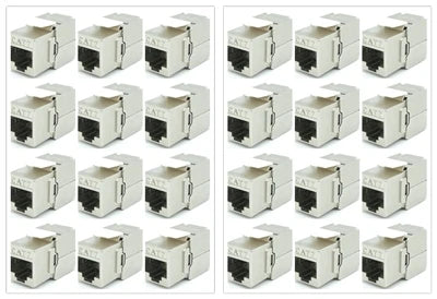12/24pcs RJ45 Keystone Cat7 Cat6A Shielded FTP Zinc Alloy Module Network Keystone Jack Connector Adapter 10GB Network
