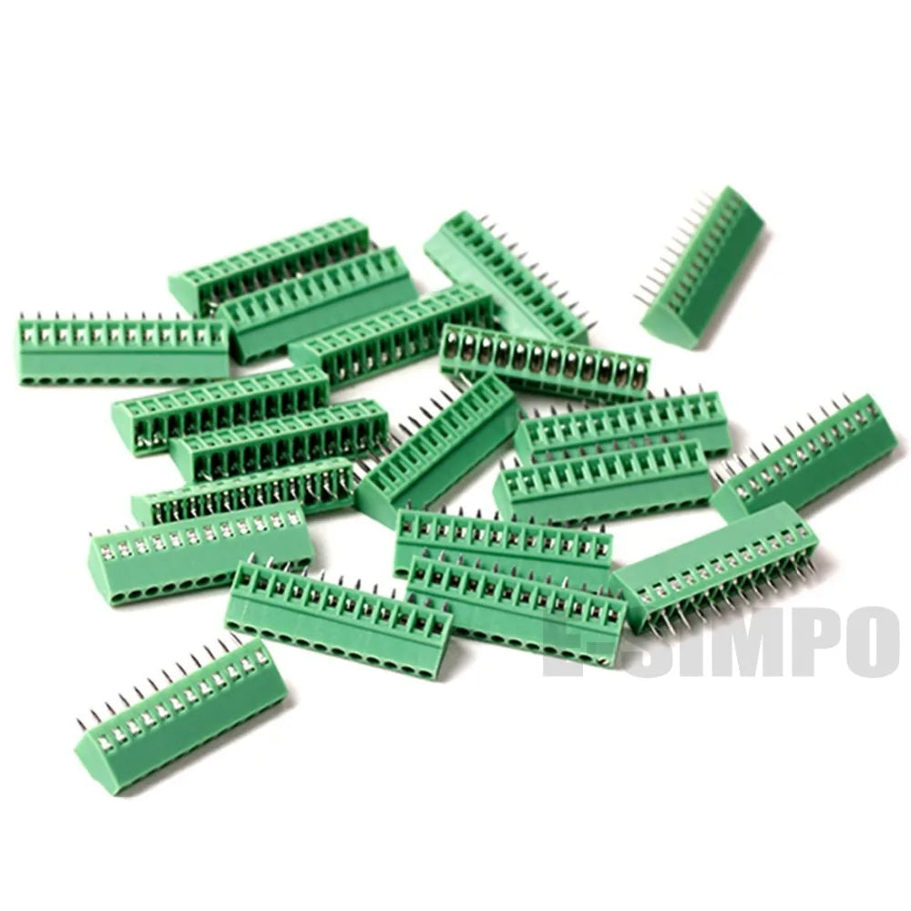 50pcs 2.54mm Terminal Block, 0.1" 2P 3P 4P 5P 6P 7P 8P 9P 10P 12P 14P 16P Rohs Brass PCB Screw Mount Wire Terminal Connector