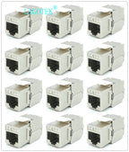 12/24pcs RJ45 Keystone Cat7 Cat6A Shielded FTP Zinc Alloy Module Network Keystone Jack Connector Adapter 10GB Network