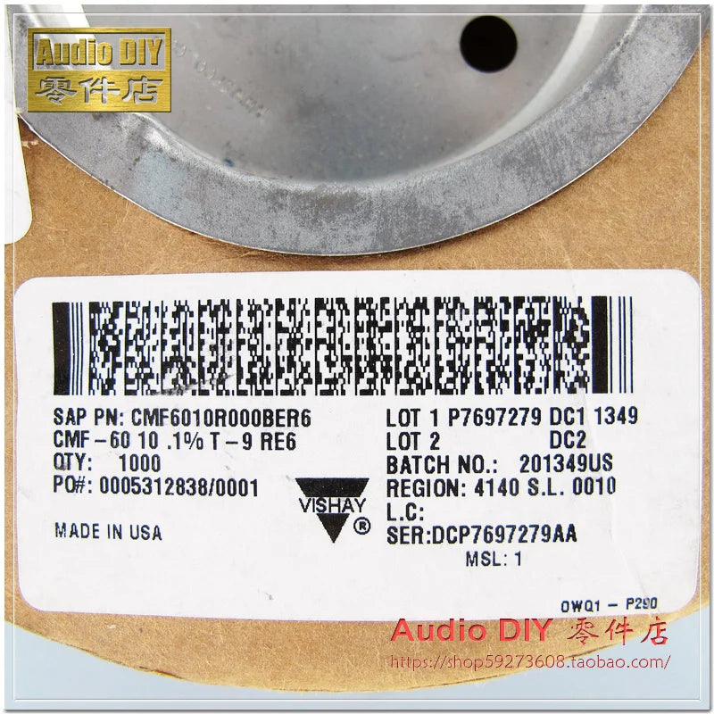 hot sale 10PCS/30PCS DALE CMF60(RN60E) 10R/0.5W 0.1% 25ppm Low Temperature Drift Metal Film Resistors free shipping