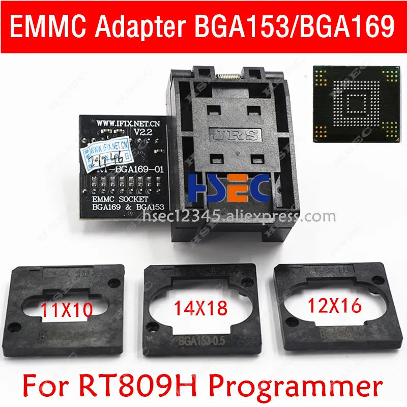 BGA48 BGA63 BGA64 BGA153 BGA169 EMMC SOP44 TSOP48 Adapter Socket MX29GL640 S29GL064N For RT809H USB emmc nand Flash Programmer