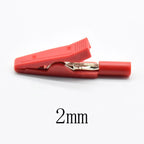2mm Brass 5 Colors Insulated Mini Test Alligator Clip With 2mm female Banana Jack red black green blue yellow