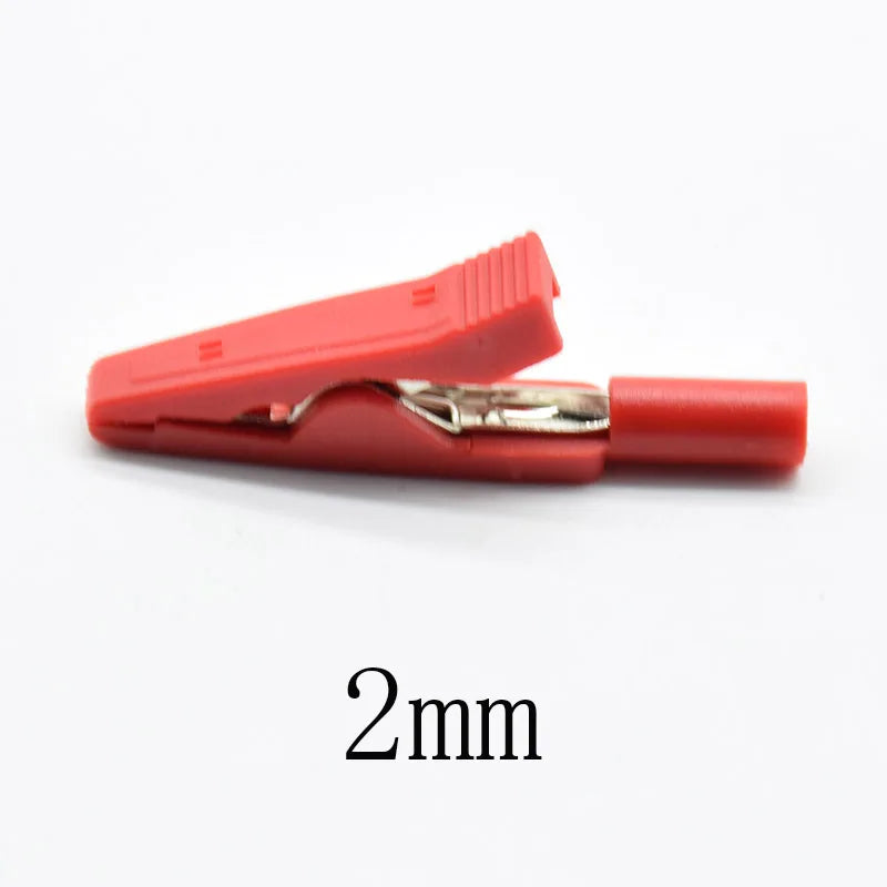 2mm Brass 5 Colors Insulated Mini Test Alligator Clip With 2mm female Banana Jack red black green blue yellow