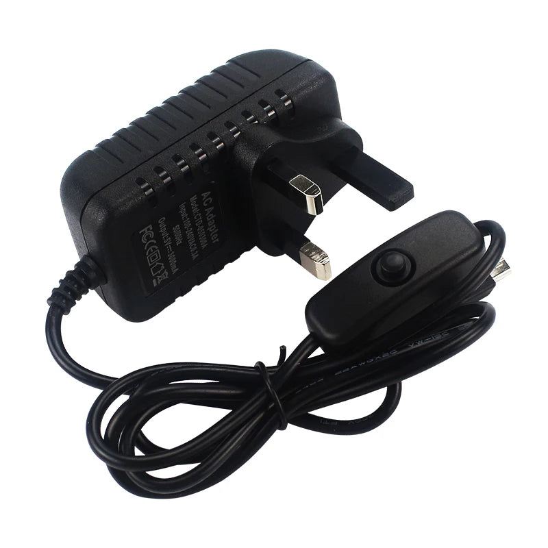 5V 3A Raspberry Pi 3 Model B+ Power Supply Micro USB Port Power Adapter AC Switch EU UK AU US Plug Charger for Raspberry Pi 3B