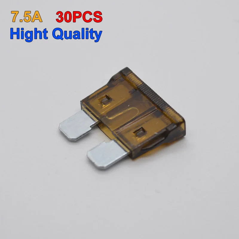 7.5Amp 30Pcs New Standard Type Auto Car Boat Truck Fuse Blade Replacement Fuse