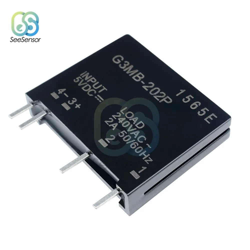 Relay Module G3MB-202P G3MB 202P DC-AC PCB SSR In 5V 12V 24V DC Out 240V AC 2A 50/60Hz Solid State Relay Module