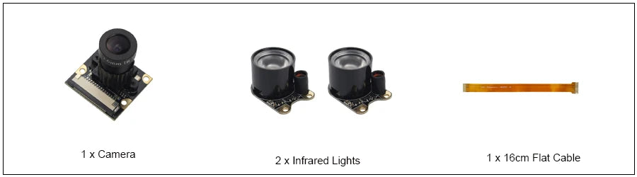 Raspberry Pi 5 Camera Focal Adjustable Module Night Vision with IR Sensor LED Light FFC for Raspberry Pi 5 Zero 2 W Zero W 1.3