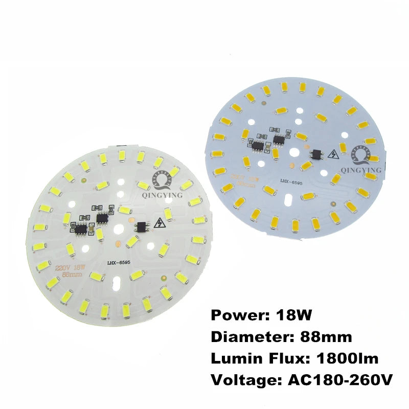 10pcs AC 220V LED PCB SMD5730 3W 5W 7W 10W 12W 15W 18W 24W Integrated IC Driver White/Warm White Light Source for LED Bulb
