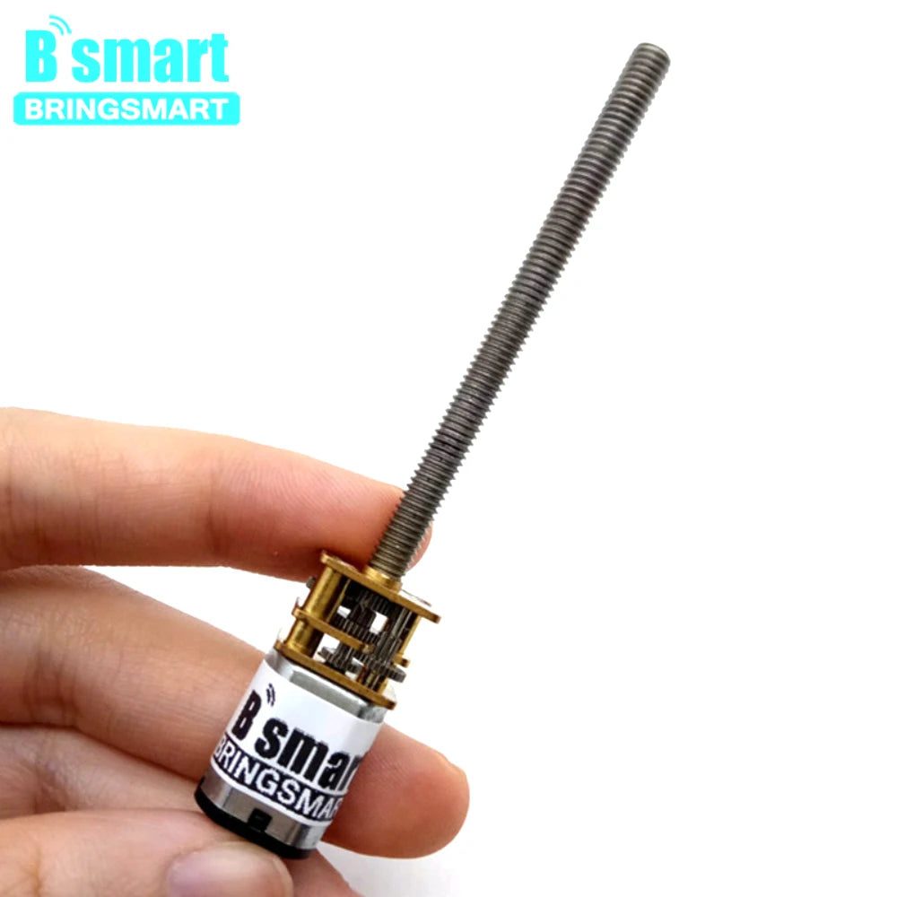Bringsmart Threaded Shaft M4 55mm DC Gear Motor 15/50/60/100/200/300/500rpm Mini Electric Screw Reducer Customized N20 3V 6V 12V