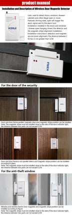 KERUI 433MHz Wireless Door Window Magnetic Sensor for W181 W184 W202 W204 WiFi GSM Home Security Alarm System