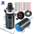 WXD3-13-2W Wirewound Potentiometer Resistance 100R 470R 1K 4.7K 10K 22K 47K 100KΩ Ohm 10 Turn Precision Dial Potentiometer Knob
