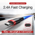 Baseus USB Micro Cable Quick Charge 3.0 Cable Fast Charging for Huawei P30 Xiaomi USB-C Charger Wire