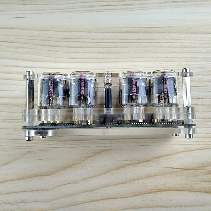 IN-12 Glow Tube Clock 4-bit IN12 glow tube clock Seven-color RGB LED DS3231 nixie clock IN-12B