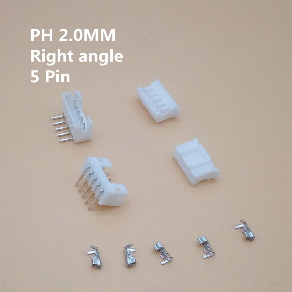 100 Set PH2.0 Connector 2.0mm Right Angle 2/3/4/5/6/7/8/9/10P ( Pin Header + Housing + Terminal )