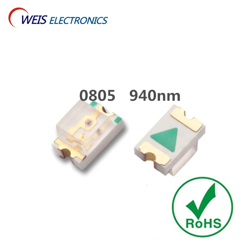 20PCS 0805 850NM (28-30mW) / 940NM (18-20mW) SMD LED Infrared Diodes 1.3-1.5v 20ma 2.0*1.2mm