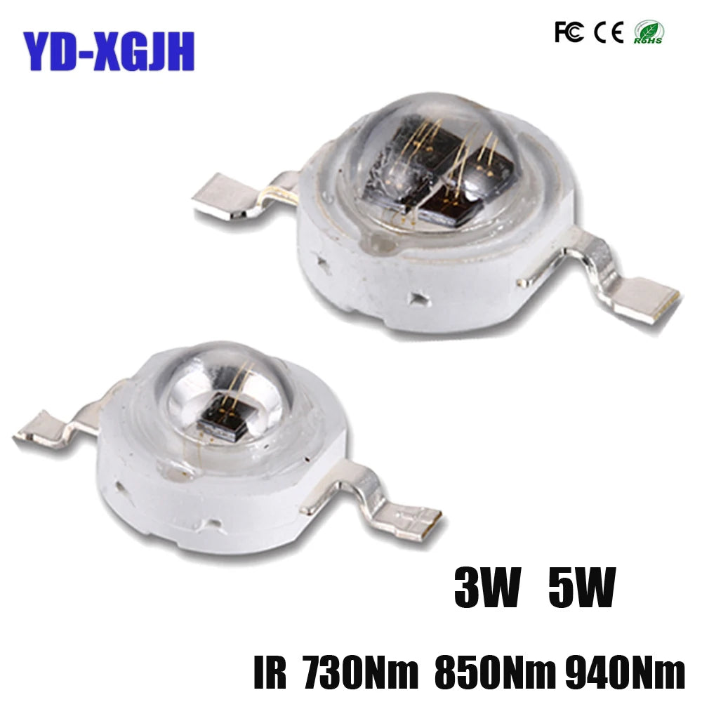 IR LED Illuminator Light 730Nm 850Nm 940Nm 3W 5W Waterproof Infrared Night Vision CCTV Fill Light for IP Camera