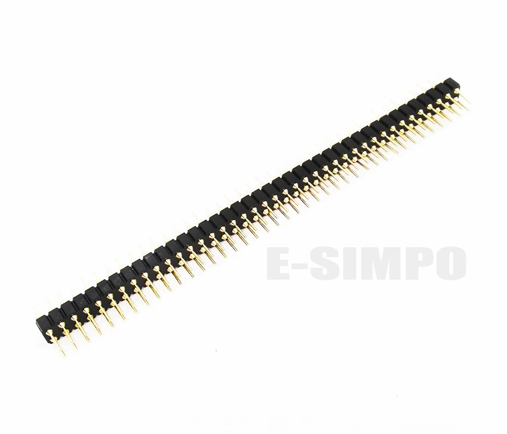 10Pcs 2.54mm Hole Female Header Round Pin Heade Straight Single/Double Row Optional 1x40P 2x40P PH3mm Single Row Gold-plated