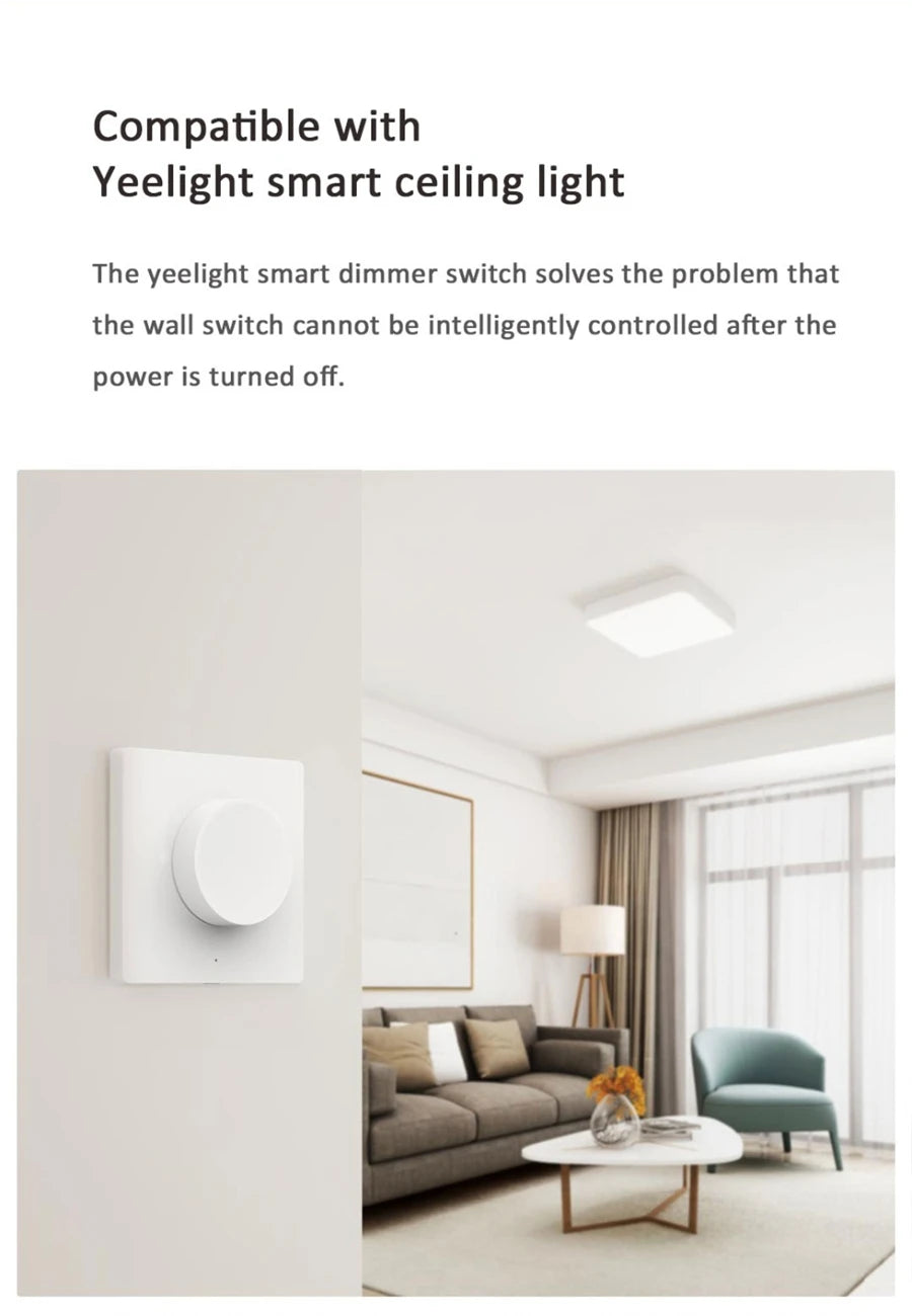 Yeelight Smart Wireless Dimmer Switch Bluetooth connected smart dimming controller is suitable For Yeelight Light Mi Home App