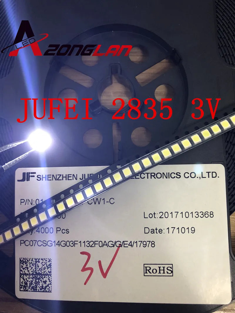 FOR 1000PCS JUFEI LED Backlight 1210 3528 2835 1W 3V 84LM Cool white LCD Backlight for TV TV Application 01.JT.2835BPW1-C