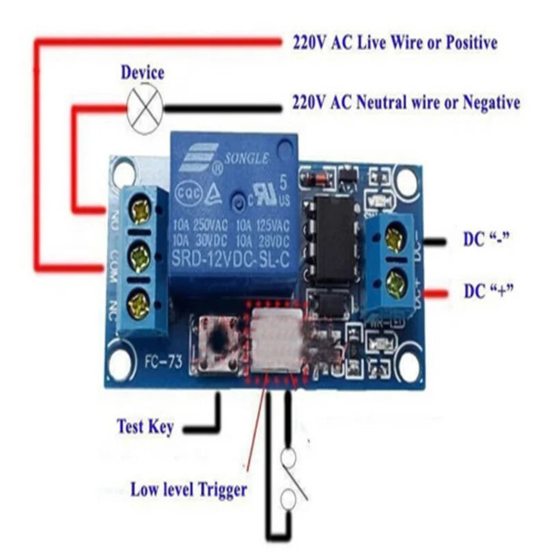 1 Channel DC 5V/12V/24V Latching Relay Module with Touch Bistable Switch MCU Control One Channel Relay