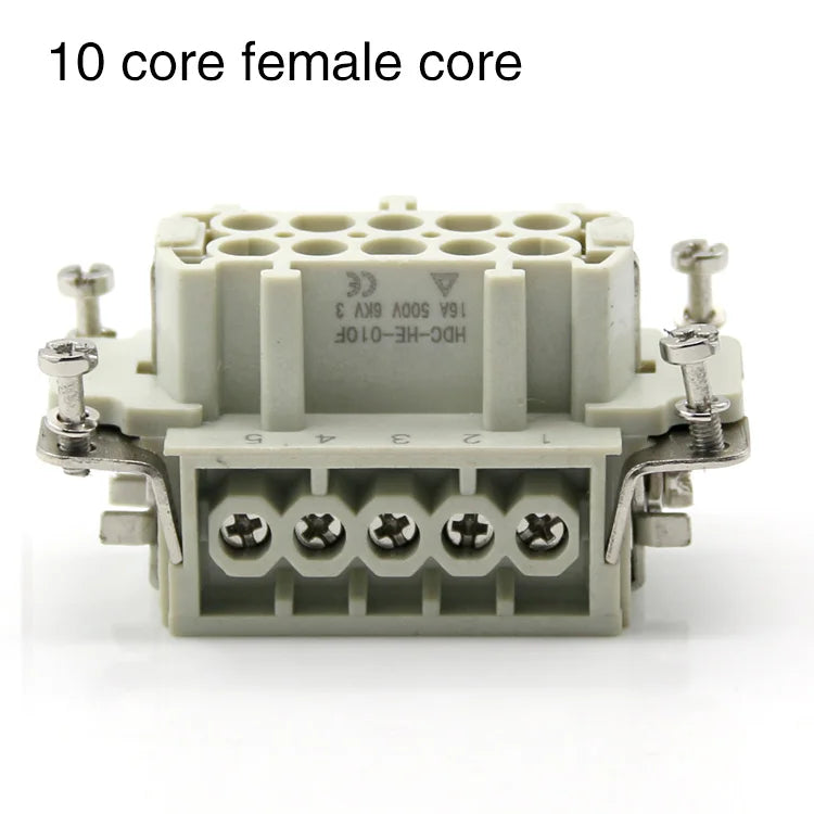 4/6/10/16/24 core heavy-duty connector HDC-HE male connector and female connector 16A500v aviation plug core
