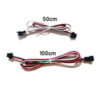 100CM 200CM 500CM 3Pin 4Pin Extension Cable 22AWG JST SM Plug Male to Female Wire Connector Cable